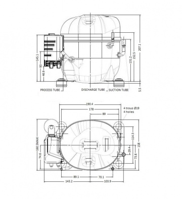 Compresor frig Tecumseh AE4460Z-FZ
